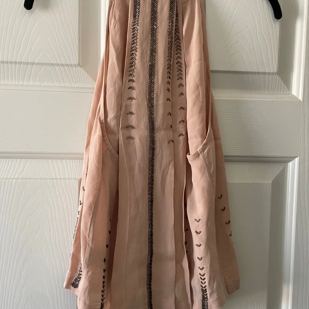 Free People Cream Embellished Tank Top